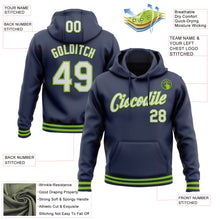 Load image into Gallery viewer, Custom Stitched Navy White-Neon Green Sports Pullover Sweatshirt Hoodie
