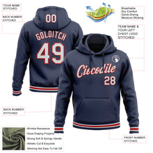 Load image into Gallery viewer, Custom Stitched Navy White-Red Sports Pullover Sweatshirt Hoodie
