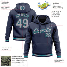 Load image into Gallery viewer, Custom Stitched Navy Gray-Teal Sports Pullover Sweatshirt Hoodie
