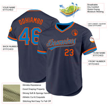 Load image into Gallery viewer, Custom Navy Blue-Orange Authentic Throwback Baseball Jersey
