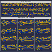 Load image into Gallery viewer, Custom Navy Royal-Gold Authentic Throwback Baseball Jersey
