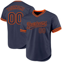 Load image into Gallery viewer, Custom Navy Orange Authentic Throwback Baseball Jersey
