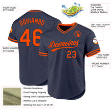 Load image into Gallery viewer, Custom Navy Orange Authentic Throwback Baseball Jersey
