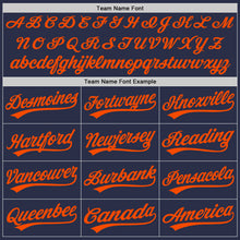 Load image into Gallery viewer, Custom Navy Orange Authentic Throwback Baseball Jersey
