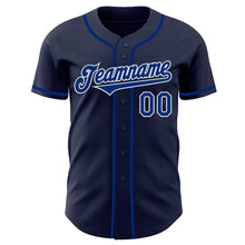 Load image into Gallery viewer, Custom Navy Royal-White Authentic Baseball Jersey
