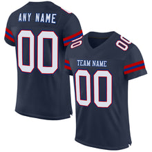 Load image into Gallery viewer, Custom Navy Red-Royal Mesh Authentic Football Jersey
