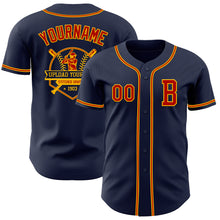 Load image into Gallery viewer, Custom Navy Red-Gold Authentic Baseball Jersey
