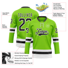 Load image into Gallery viewer, Custom Neon Green Black-White Hockey Lace Neck Jersey
