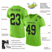 Load image into Gallery viewer, Custom Neon Green Black Mesh Authentic Football Jersey
