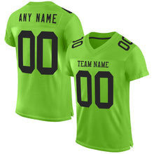 Load image into Gallery viewer, Custom Neon Green Black Mesh Authentic Football Jersey
