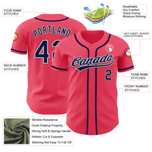 Load image into Gallery viewer, Custom Neon Pink Navy-White Authentic Baseball Jersey
