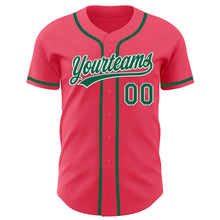 Load image into Gallery viewer, Custom Neon Pink Kelly Green-White Authentic Baseball Jersey
