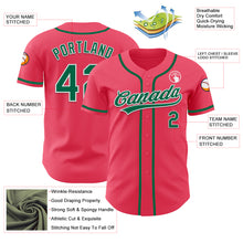 Load image into Gallery viewer, Custom Neon Pink Kelly Green-White Authentic Baseball Jersey
