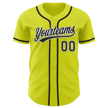 Load image into Gallery viewer, Custom Neon Yellow Black-White Authentic Baseball Jersey
