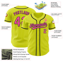 Load image into Gallery viewer, Custom Neon Yellow Pink-Black Authentic Baseball Jersey
