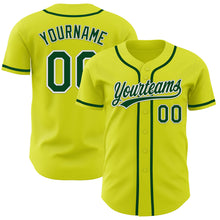 Load image into Gallery viewer, Custom Neon Yellow Green-White Authentic Baseball Jersey
