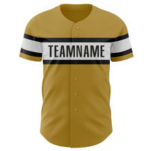 Load image into Gallery viewer, Custom Old Gold Black-White Authentic Baseball Jersey
