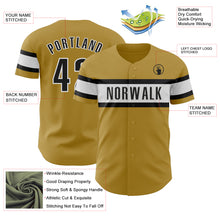 Load image into Gallery viewer, Custom Old Gold Black-White Authentic Baseball Jersey
