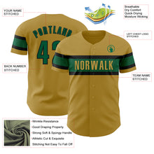 Load image into Gallery viewer, Custom Old Gold Kelly Green-Black Authentic Baseball Jersey
