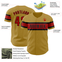 Load image into Gallery viewer, Custom Old Gold Red-Black Authentic Baseball Jersey
