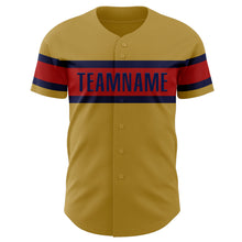 Load image into Gallery viewer, Custom Old Gold Red-Navy Authentic Baseball Jersey
