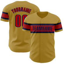 Load image into Gallery viewer, Custom Old Gold Red-Navy Authentic Baseball Jersey
