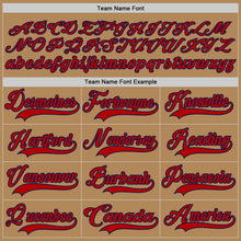 Load image into Gallery viewer, Custom Old Gold Red-Navy Hockey Jersey
