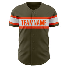 Load image into Gallery viewer, Custom Olive White-Orange Authentic Salute To Service Baseball Jersey
