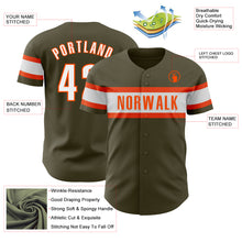 Load image into Gallery viewer, Custom Olive White-Orange Authentic Salute To Service Baseball Jersey
