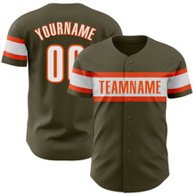 Load image into Gallery viewer, Custom Olive White-Orange Authentic Salute To Service Baseball Jersey
