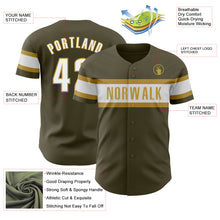 Load image into Gallery viewer, Custom Olive White-Old Gold Authentic Salute To Service Baseball Jersey
