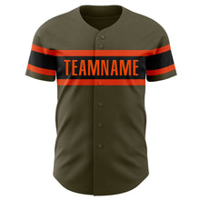 Load image into Gallery viewer, Custom Olive Orange-Black Authentic Salute To Service Baseball Jersey
