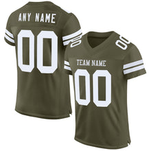 Load image into Gallery viewer, Custom Olive White Mesh Authentic Salute To Service Football Jersey
