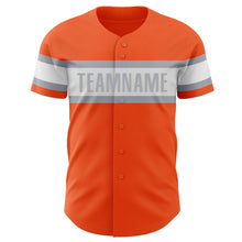 Load image into Gallery viewer, Custom Orange White-Gray Authentic Baseball Jersey
