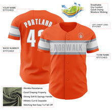 Load image into Gallery viewer, Custom Orange White-Gray Authentic Baseball Jersey
