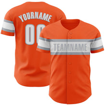 Load image into Gallery viewer, Custom Orange White-Gray Authentic Baseball Jersey
