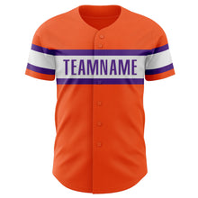 Load image into Gallery viewer, Custom Orange Purple-White Authentic Baseball Jersey
