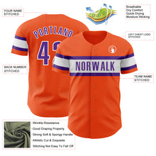 Load image into Gallery viewer, Custom Orange Purple-White Authentic Baseball Jersey
