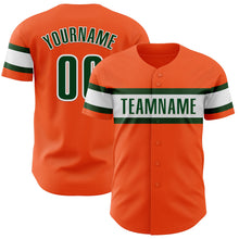 Load image into Gallery viewer, Custom Orange Green-White Authentic Baseball Jersey
