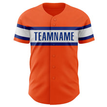 Load image into Gallery viewer, Custom Orange Royal-White Authentic Baseball Jersey
