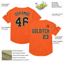 Load image into Gallery viewer, Custom Orange Black Cream-Old Gold Mesh Authentic Throwback Baseball Jersey
