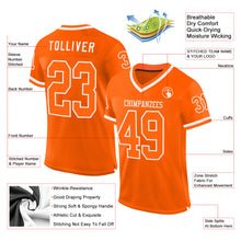 Load image into Gallery viewer, Custom Orange White Mesh Authentic Throwback Football Jersey
