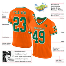 Load image into Gallery viewer, Custom Orange Kelly Green-White Mesh Authentic Throwback Football Jersey
