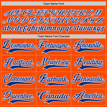 Load image into Gallery viewer, Custom Orange Royal-White Hockey Lace Neck Jersey
