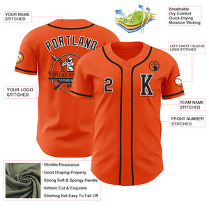 Custom Orange Black-White Authentic Baseball Jersey