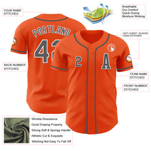 Load image into Gallery viewer, Custom Orange Steel Gray-White Authentic Baseball Jersey
