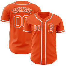 Load image into Gallery viewer, Custom Orange White-Gray Authentic Baseball Jersey
