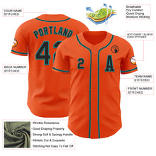 Load image into Gallery viewer, Custom Orange Black-Teal Authentic Baseball Jersey
