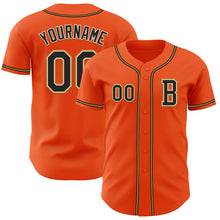 Load image into Gallery viewer, Custom Orange Black Cream-Old Gold Authentic Baseball Jersey
