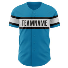 Load image into Gallery viewer, Custom Panther Blue White-Black Authentic Baseball Jersey
